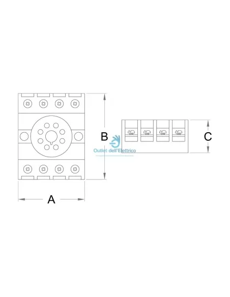 Douille octale Zippo 2700 à 8 bornes